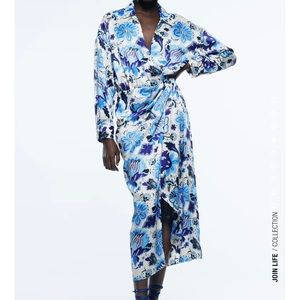 Zara Floral MIDI Wrap Dress